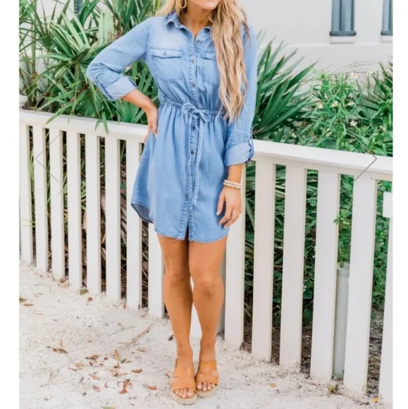 Pink Lily | Dresses | Pink Lily Forever For Awhile Denim Dress | Poshmark